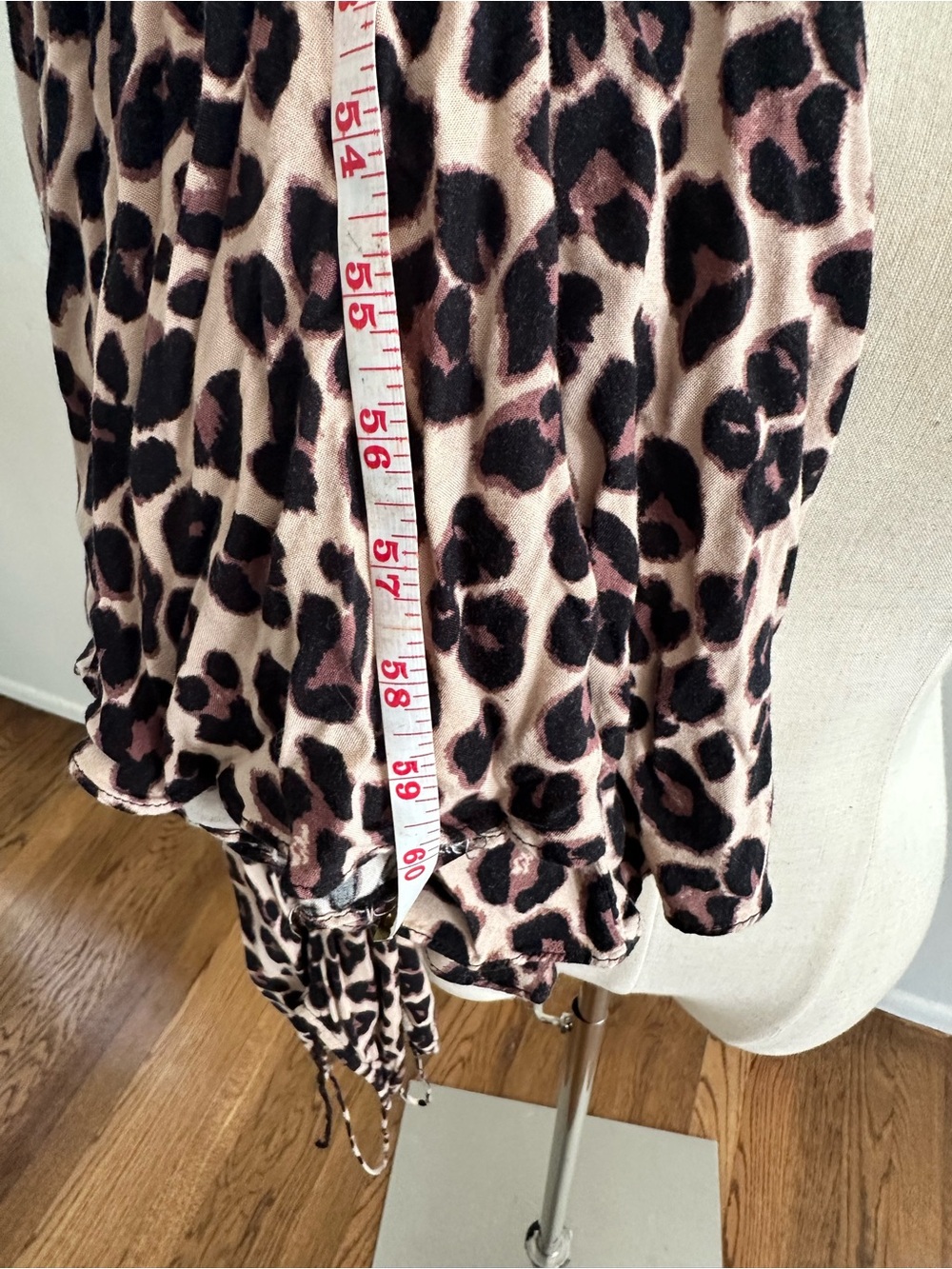 Mustard Seed Leopard Print Maxi Dress Open Back Bodycon Slip Dress L - Picture 6 of 7